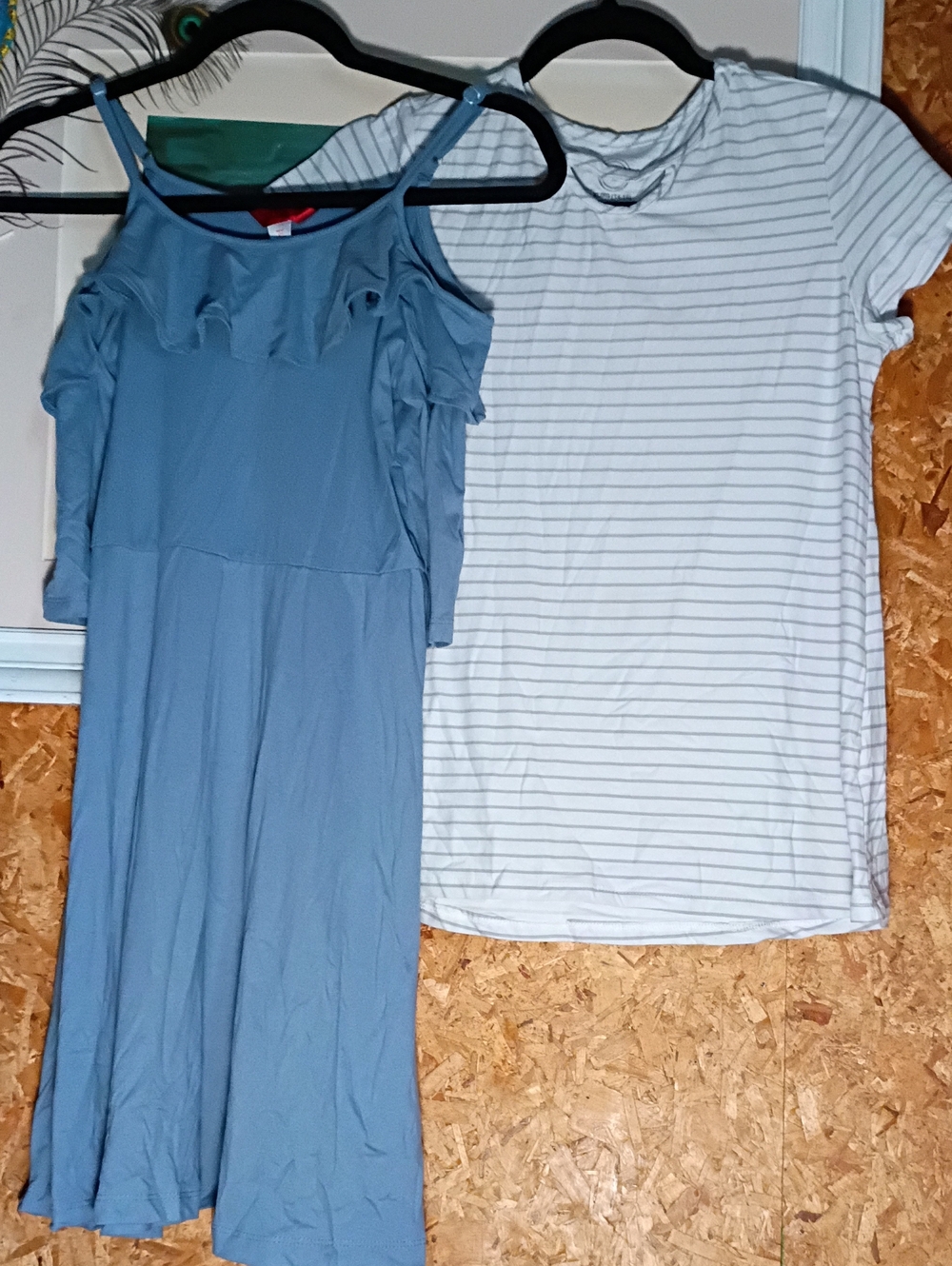 2 Dress Lot Hot Kiss Wonder Nation Girls Blue Cold-Shoulder Ruffle Dress